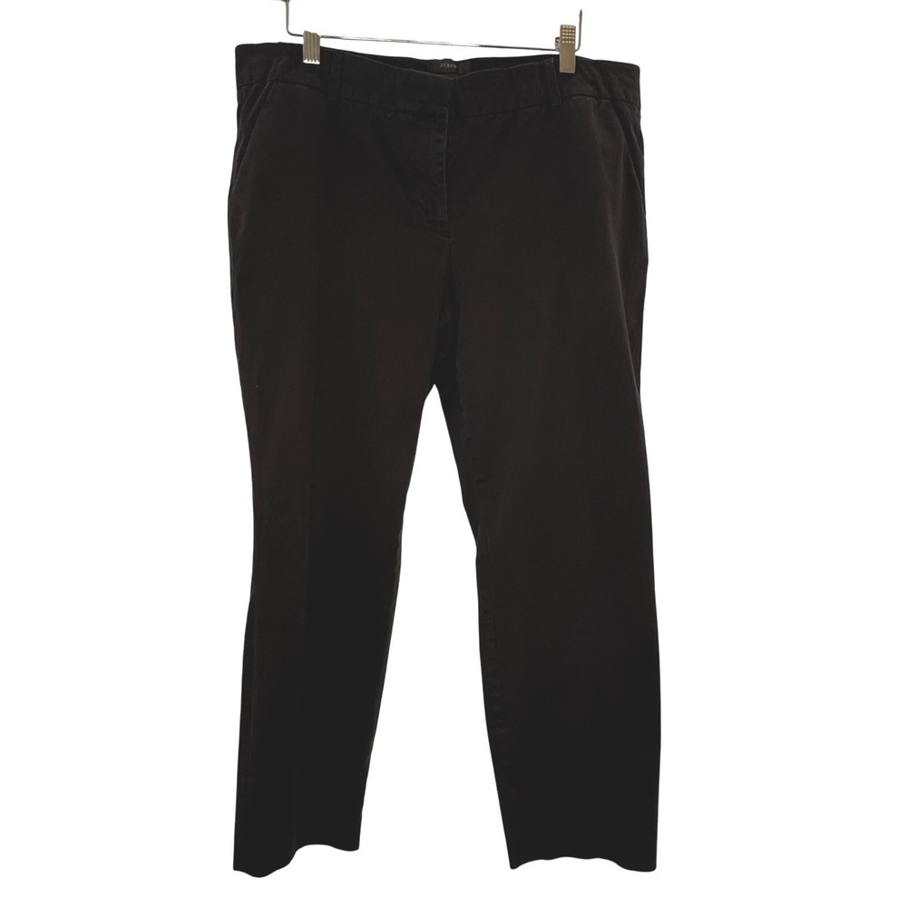 J. Crew Cafe Capri Pants Womens‎ 12 Black Slim Straight Leg Trouser Ankle Length